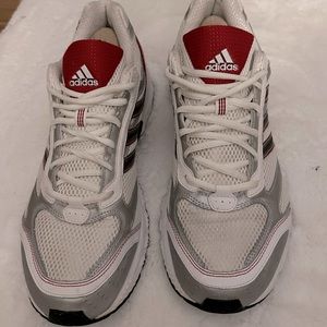 Adidas white gray red- adipene size 12.
